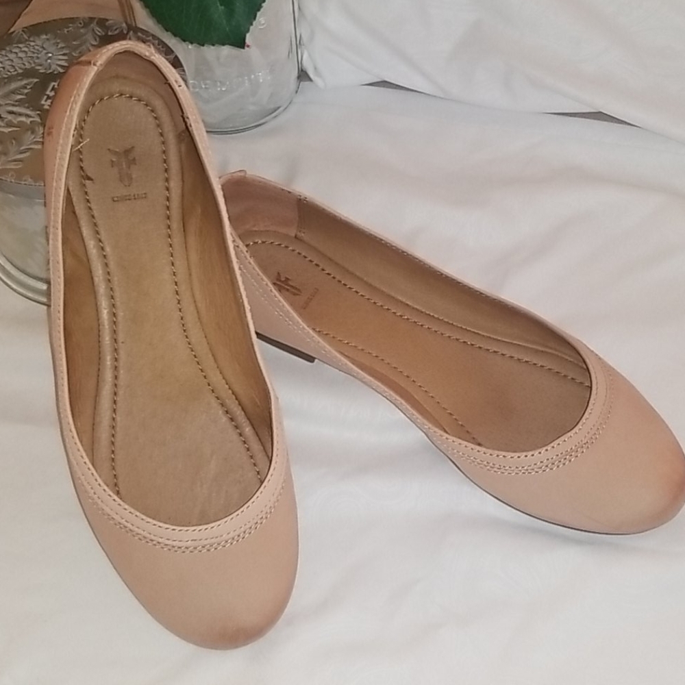 Frye ballet flats, Nude brushed leather.